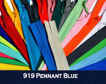 Cremallera invisible YKK de 9" – Azul banderín n.° 919