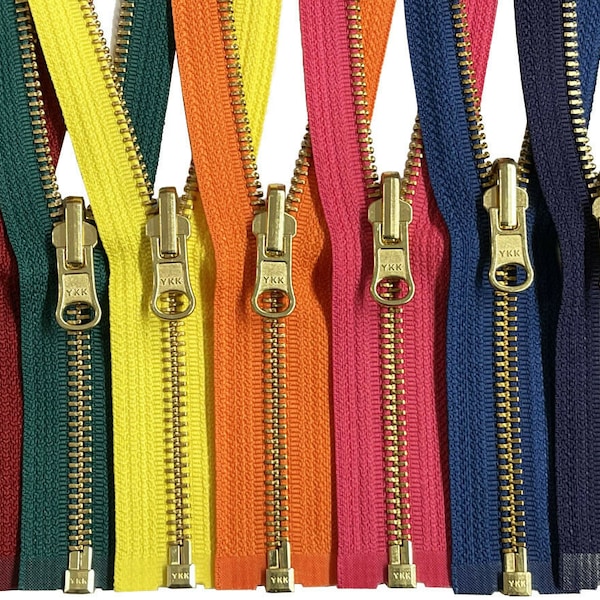 YKK #5 4 » - 36 » Laiton avec glissière réversible Poids moyen Métal Séparation Veste Zipper Fabriqué aux États-Unis Select Color 007 - 576