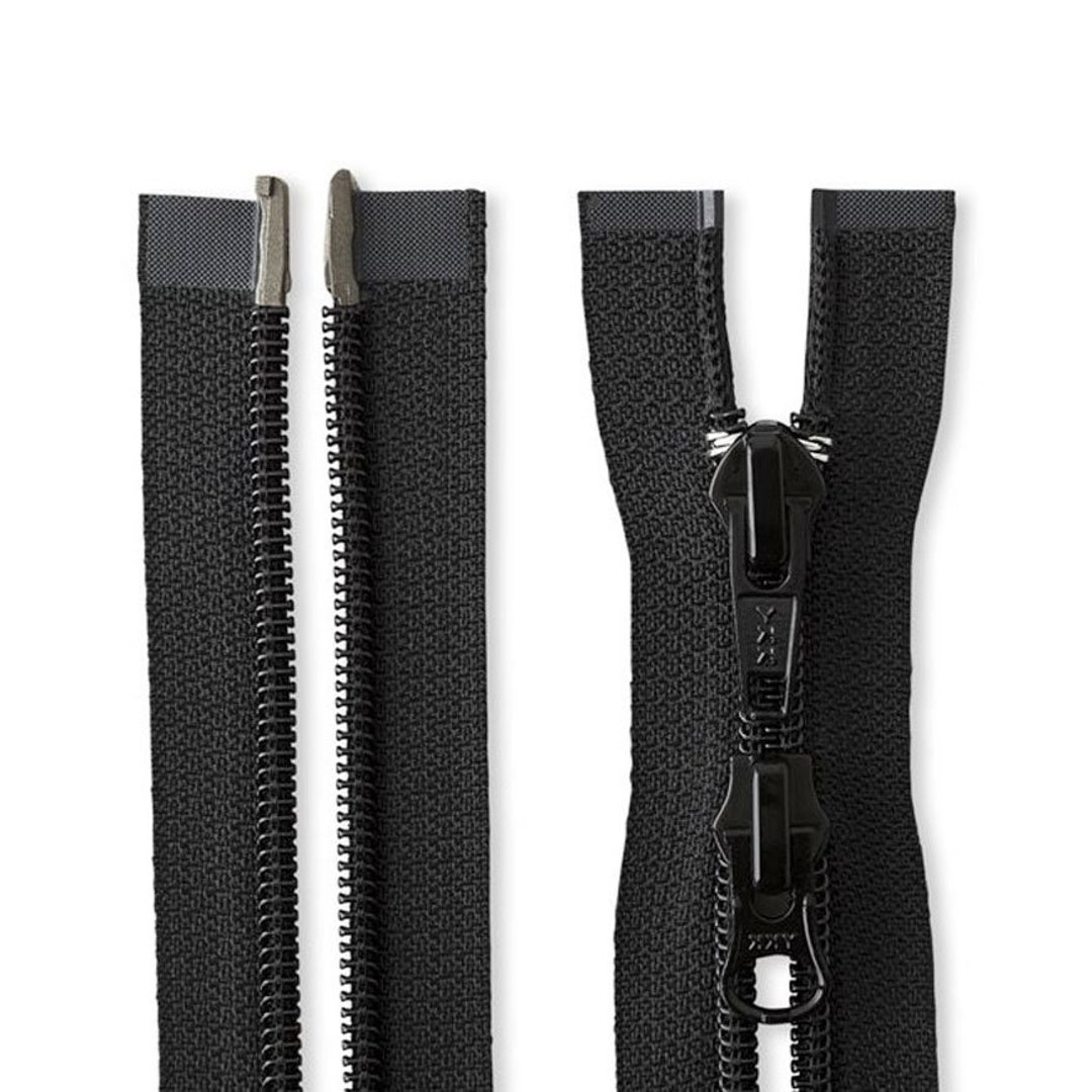  Black #3 Jacket Lightweight Coil Nylon Separating Zippers -  Choose Your Length - Color: Black - 2 Zippers Per Pack (Black - 36 Inches)