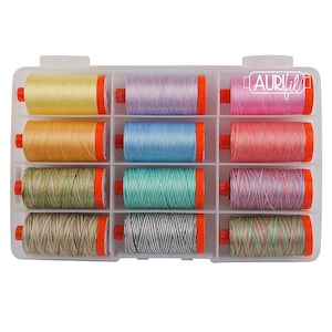 Aurifil Designer Collections the Variegated Thread Kit 12 LARGE SPOOLS COTTON 50WT 12 Colors 100% Cotton (1422 Yds Each)