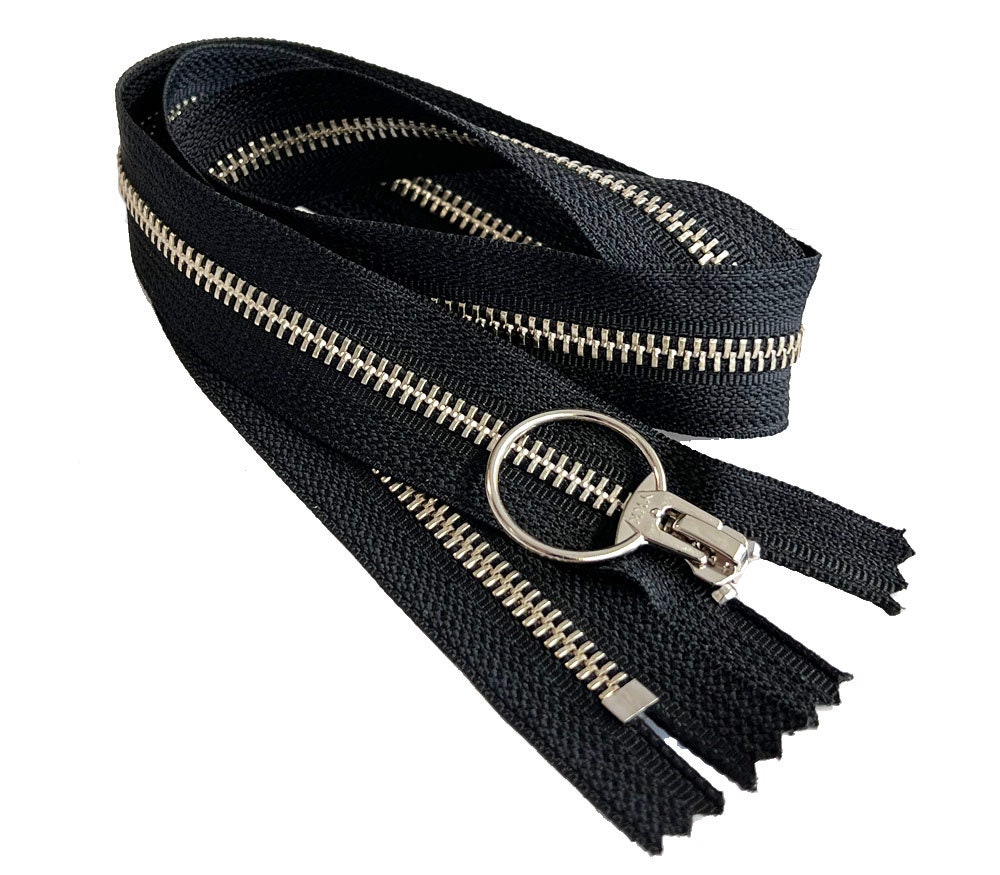 #5 Nickel Purses/Bags Medium Weight YKK Fancy Zippers - Color Black - Made  in The United States (1 Zipper Per Pack) (3 Inches)