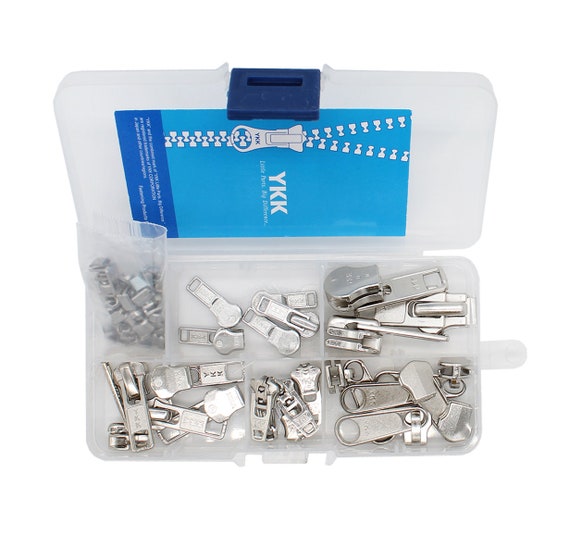Zipper Repair Kit Solution Metal YKK® Assorted Aluminum Slider Easy  Container Storage Sets of Sliders 3, 4.5, 5, 10 Top Bottom Stops 