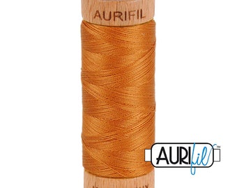 Aurifil 80wt Egyptian Cotton Thread, 300 Yards Small Wooden Spools Made in Italy by Each -Choice of Colors 2155 Cinnamon - 2312 Ermine