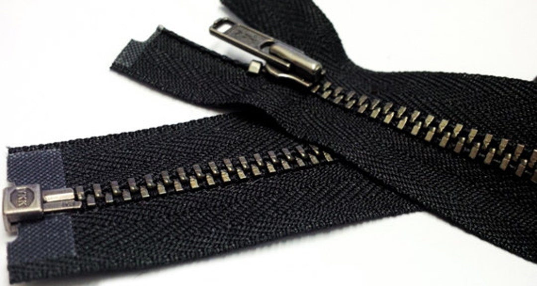 #9 Jacket Zipper 36in Black with Aluminum, #9JK-36-BLK-N