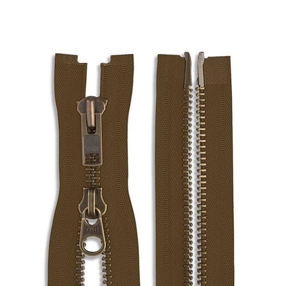 YKK Metall-Reißverschluss 66 Cm – Messing, Offenes Ende, Weiß, Nickelfrei
