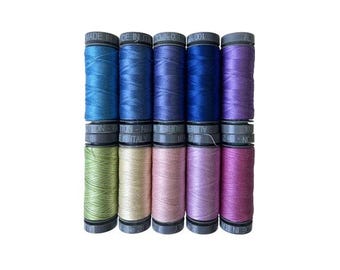 Aurifil Cotton Thread Set – 28wt, Hydrangea Colors, 10 Spools