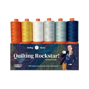 Aurifil Designer Collections Quilting Rockstar Thread 6 LARGE SPOOLS COTTON 50WT 6 Colors 100% Cotton (1422 Yds Each)