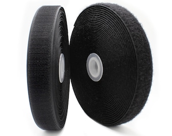 5/8 Inch YKK Sew On Hook and Loop Tape, 10 yds – Black or White