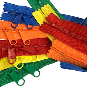 30 Inch YKK #4.5 Handbag Assorted Colors or Purse Face to Face Zippers with Double Pull - Head to Head Sliders -   Made in USA.