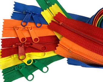 30 Inch YKK #4.5 Handbag Assorted Colors or Purse Face to Face Zippers with Double Pull - Head to Head Sliders -   Made in USA.