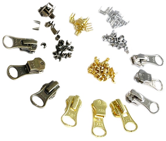 Zipper Repair Kit - #5 YKK Reversible Aluminum Auto Lock Sliders - 5 S