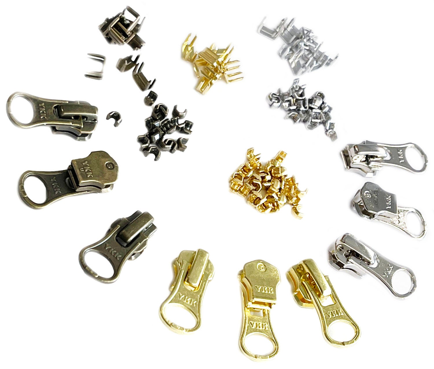 Zipperstop Distributor YKK Zipper Repair Solution YKK #10 Antique Brass (1 Slider/Pack)