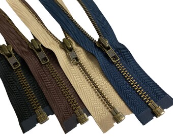 YKK #7 アンティーク真鍮製セパレートファスナー – ヘビーデューティー