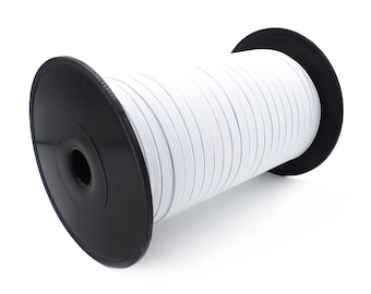 1/4 Inches Braided Strong Elastic - 144 Yards - Color White