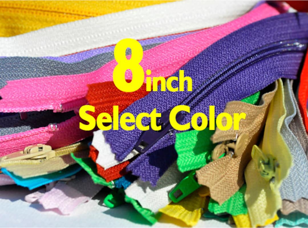 8 Inch YKK Zippers Nylon Coil Skirt and Dress Closed Bottom