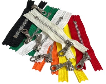 YKK #5 Aluminum Metal Zipper 5", Donut Pull, DIY Crafts (5 Pieces)