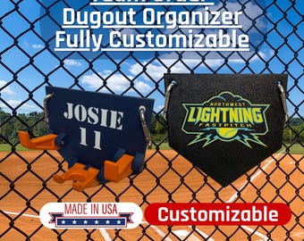 Fully Customizable Baseball/Softball Fence Organizer: Team Gear Holder