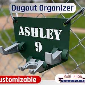 Customizable Baseball Dugout Organizer: Fence Mounted Gear Holder