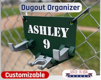 Customizable Baseball Dugout Organizer: Fence Mounted Gear Holder