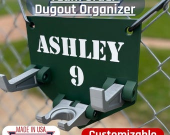 Customizable Baseball/Softball Fence Organizer: Team Gear Holder