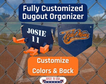 Customizable Fence-Mounted Dugout Organizer: Baseball & Softball Gear