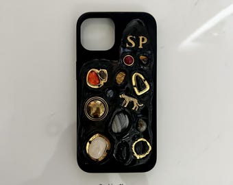 Jaguar | Customizable Mosaic Phone Case. Each Item is Meticulously Handcrafted and Made with High Quality Charms and Stones.