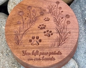 Pet Memorial Box For Pet Remembrance Gift For Loss Memorial Keepsake Wooden Box For Ashes Storage Container For Memory Pet Tribute Paws