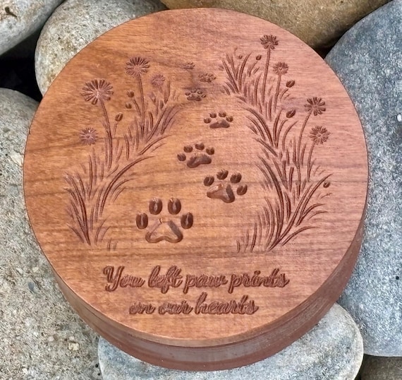 Pet Memorial Box For Pet Remembrance Gift For Loss Memorial Keepsake Wooden Box For Ashes Storage Container For Memory Pet Tribute Paws