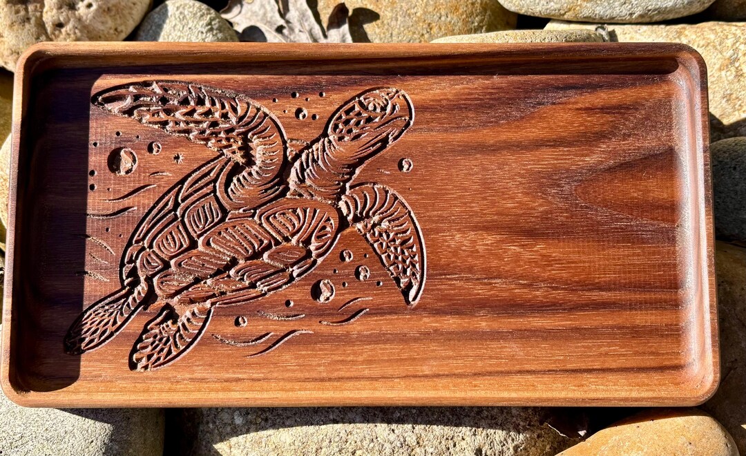 Turtle Shell Tray Turtle, Turtle Tray, Sea Turtle, Turtle Decoration, Walnut Catchall ...