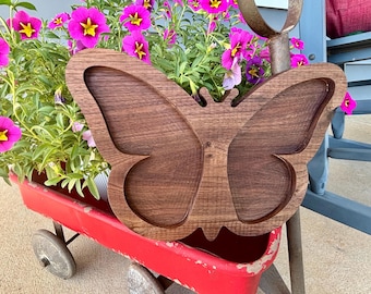 Butterfly Catch-All Tray: Wood Butterfly Decor