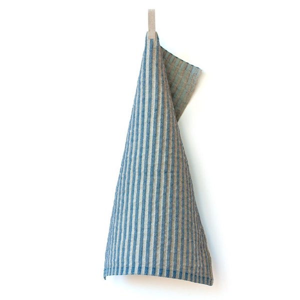 100% Natural Linen Hand/Tea Towel | Made in Sweden by Vaxbo Lin | 35x50cm (13.8x19.5") LITTLE STORM Striped Rippled Pattern | Asst Colors