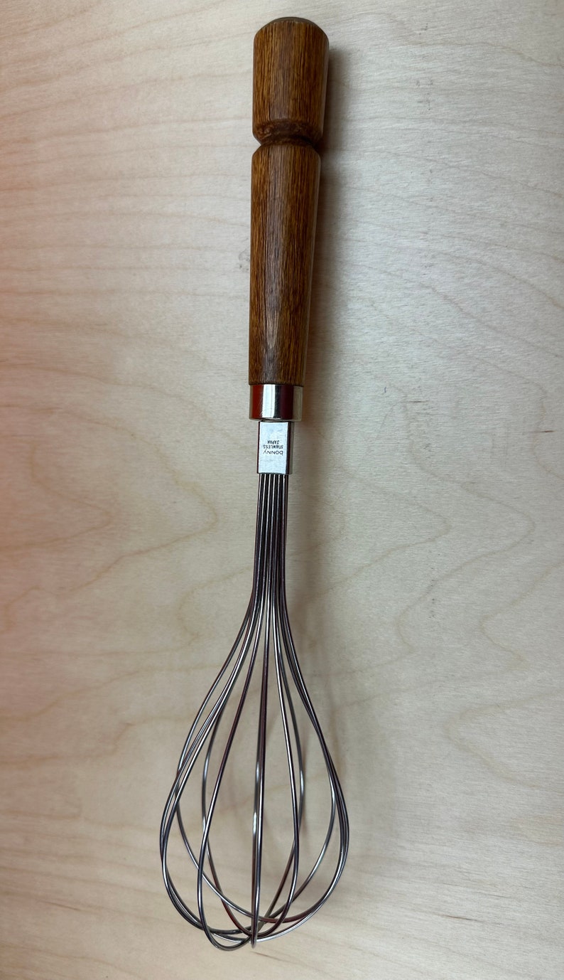 Vintage 1970's Bonny Wire Wood Round Whisk 11 Long With Wooden Handle ...