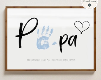 Father's Day gift, birthday gift for dad, handprint template, gift for dad, digital download, personalized gift from child