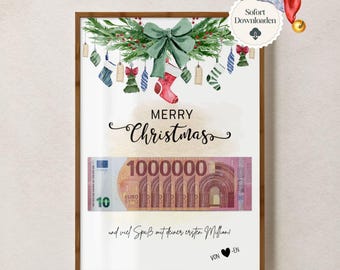 Christmas money gift, Merry Christmas, DIY money gift crafting, creative Christmas gift, Merry Christmas, Your 1 Million
