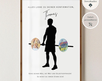 Personalized money gift for confirmation | DIY confirmation gift money | Creative gift for boy, son | PDF Digital A4