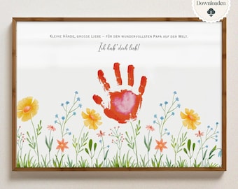 Father's Day gift with printable handprint, personalized gift for Dad, last-minute Father's Day gift, Father's Day gifts
