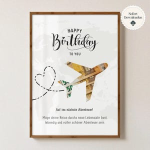 regalo de cumpleaños en efectivo | regalo de cumpleaños creativo de último minuto dinero | Haz un regalo original DIY | Descarga instantánea PDF A4 Digital