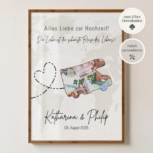 Personalized wedding gift, wedding cash gift, DIY gift for the bride and groom, wedding cash gift, digital cash gift