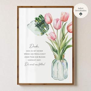 Cash gift, farewell gift, colleague, thank you, farewell, job change, pension, PDF A4 print immediately