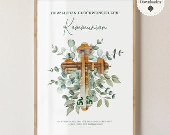 Cash gift for communion | Cash gift for communion for boys and girls | PDF download | Cash gift for communion | Communion gift idea