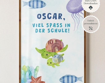 Cadeau voor de start van het schooljaar, geldcadeau voor de eerste schooldag, cadeau-idee voor de start van het schooljaar, eerste klas, schoolkind 2026, digitale download, PDF A4 A5