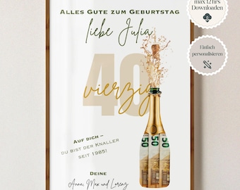 Presente de dinheiro para aniversário de 40 anos, homem e mulher nascidos em 1985, ideia de presente em dinheiro, presente engraçado de aniversário DIY, download instantâneo em PDF, imprima você mesmo