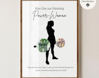 Birthday gift money gift girl voucher woman girlfriend daughter money wrapping gift birthday gift idea PDF instant download