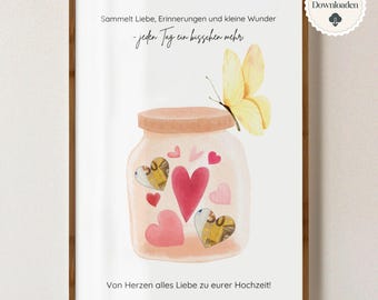 Money gift wedding, wedding poster, creative DIY gift, bridal couple gift, wedding gift money, last minute instant download