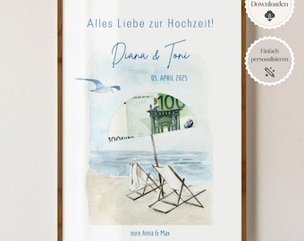 Wedding money gift | Personalized wedding gift | DIY money gift idea | Wedding gifts money | Digital PDF download
