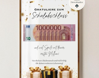 Geldgeschenk Schulabschluss Glückwunsch Schulabschluss 2026 Geschenk Schulabschluss Mädchen Junge Geschenkidee Last Minute Schulabschluss