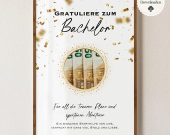 Bachelor's Degree Money Gift | University Graduation Gift | DIY Gift for Graduation (A4) | Creative Money Gift, Money Gift