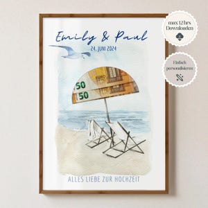 Personalized wedding gift, wedding gift, wedding cash gift, DIY gift, wedding cash gift, PDF Download