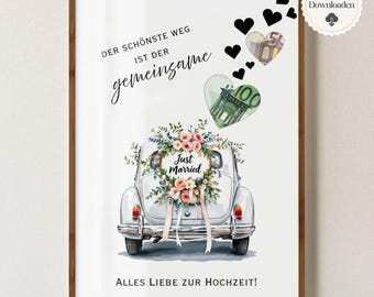 Regalo de dinero digital para boda, póster de boda, regalo DIY para los novios, dinero para regalo de boda, regalo de dinero personalizado