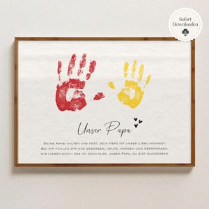 Persönliches Geschenk Vater, Geburtstagsgeschenk Papa, Vatertagsgeschenk mit Handabdruck, Papa Poster zum Ausdrucken, Geschenk von Kindern